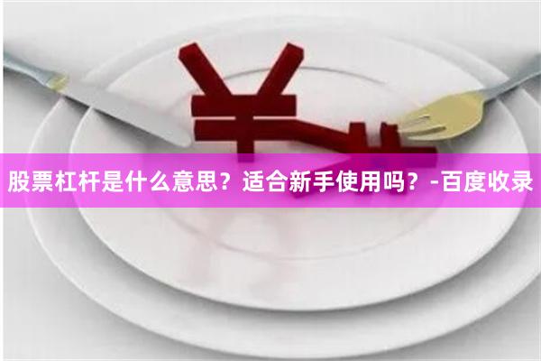 股票杠杆是什么意思？适合新手使用吗？-百度收录