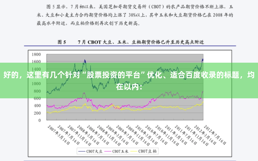 好的，这里有几个针对“股票投资的平台”优化、适合百度收录的标题，均在以内：