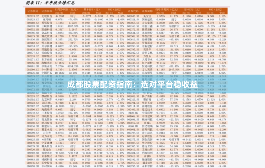 成都股票配资指南：选对平台稳收益
